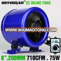 EC Mixed Flow Inline Duct Fan 200mm (8'', 8 Inch) 110v/115v/120v/--220v/230v/240v-Hydroponics Ventilation Fan